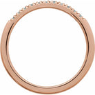 Delicate aquamarine stacking ring in rose gold detailed view