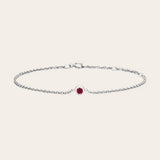 Bezel-set ruby bracelets in silver variant--Sterling-silver variant-Ruby