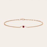 Delicate ruby bracelet with adjustable length rose gold variant--14K-rose-gold variant--Ruby