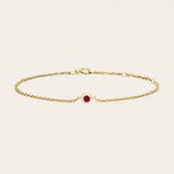 Bezel-set ruby bracelet in 14K gold variant--14K-yellow-gold variant--Ruby