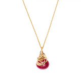 Ruby Pendant Necklace in gold-fill variant--Ruby variant--Gold-fill