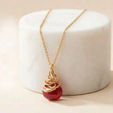 Textured ruby necklace for July birthstone  variant--Gold-fill, variant--Rose-gold-fill, variant--Sterling-silver, variant--Oxidized-sterling-silver variant--Ruby