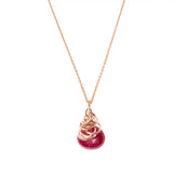 Modern ruby pendant necklace handcrafted USA Rose Gold-fill variant--Rose-Gold-fill, variant--Ruby
