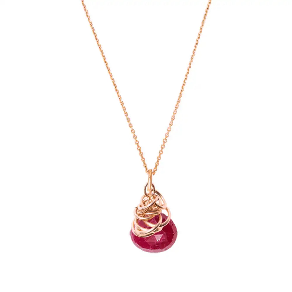 Modern ruby pendant necklace handcrafted USA