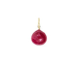 Gift-ready Large Sterling silver Ruby briolette charm USA variant--Ruby variant--Gold-fill variant--Large