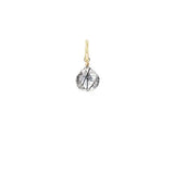 Dainty 6mm briolette charm made from natural rutilated quartz, set in sterling silver for layering. variant--Gold-fill variant--Small