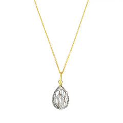 Rutilated Quartz drop pendant necklace in 14K gold-fill, product photography variant--Gold-fill