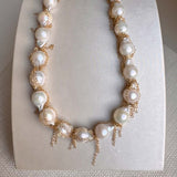 Baroque pearl statement necklace handcrafted in Colorado