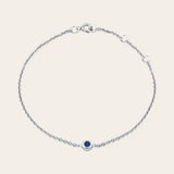 Sterling silver Sapphire bracelet minilamist style variant--Sterling-silver variant--Sapphire