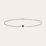 Bezel-set sapphire bracelet in silver. variant--Sterling-silver variant--Sapphire