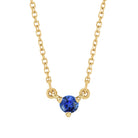 14K yellow gold birthstone necklace featuring a petite sapphire charm on fine chain.