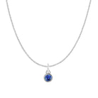 Sapphire birthstone necklace, handmade charm with a symbolic sapphire birthstone for September