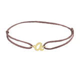 Script Initial 'A' Bracelet on Silk