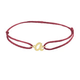 Script Initial 'A' Bracelet on Silk