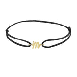 Script Initial 'M' Bracelet on Silk