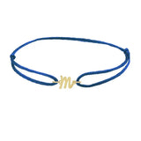 Script Initial 'M' Bracelet on Silk