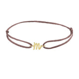 Script Initial 'M' Bracelet on Silk