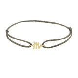 Script Initial 'M' Bracelet on Silk