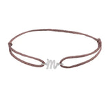 Script Initial 'M' Bracelet on Silk
