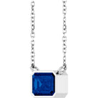 September birthstone necklace with deep blue sapphire