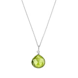 August birthstone peridot necklace in sterling silver variant--Sterling-silver variant--Peridot