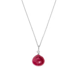 Ruby pendant necklace on a polished sterling silver chain variant--Sterling-silver variant--Ruby