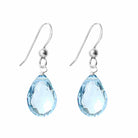Sterling silver Swiss Blue Topaz earrings, Sterling silver Swiss Blue Topaz gemstone earrings, Sterling silver Swiss Blue Topaz birthstone earrings