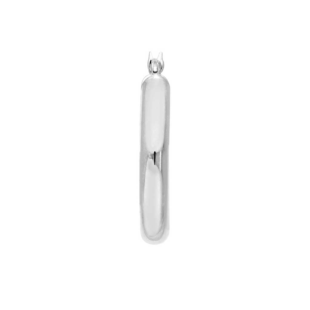 4mm gold tube hoop earrings 25mm in 14K white gold, straight-on view variant--14K-white-gold variant--40mm