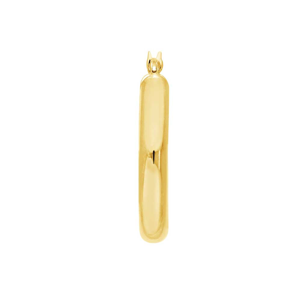 4mm gold tube hoop earrings 25mm in 14K yellow gold, straight-on view variant--14K-yellow-gold variant--40mm