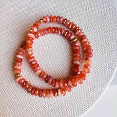 Beaded gemstone stretch bracelet with 14K gold accents