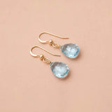 Hand crafted swiss blue topaz earring variant--Gold-fill, variant--Sterling-silver, variant--14K-yellow-gold, variant--14K-white-gold variant--Swiss-Topaz