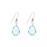Swiss blue topaz drop earrings in solid 14K white gold variant--14K-white-gold variant--Swiss-Topaz