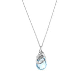Natural swiss blue topaz pendant necklace in sterling silver variant--Swiss-Topaz variant--Sterling-silver