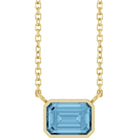 East West Swiss Topaz necklace in 14K yellow gold