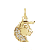 Taurus Diamond charm in 14K yellow gold.