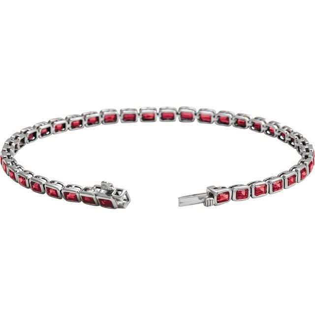 Timeless ruby tennis bracelet stacking piece white gold variant--14K-white-gold