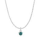 Tiny alexandrite solitaire necklace in 14K white gold