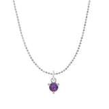 Tiny birthstone pendant necklace in 14K gold, front view
