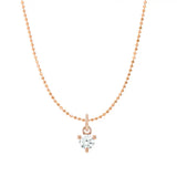 Dainty diamond necklace in 14K rose gold