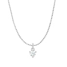Tiny diamond solitaire necklace in 14K white gold