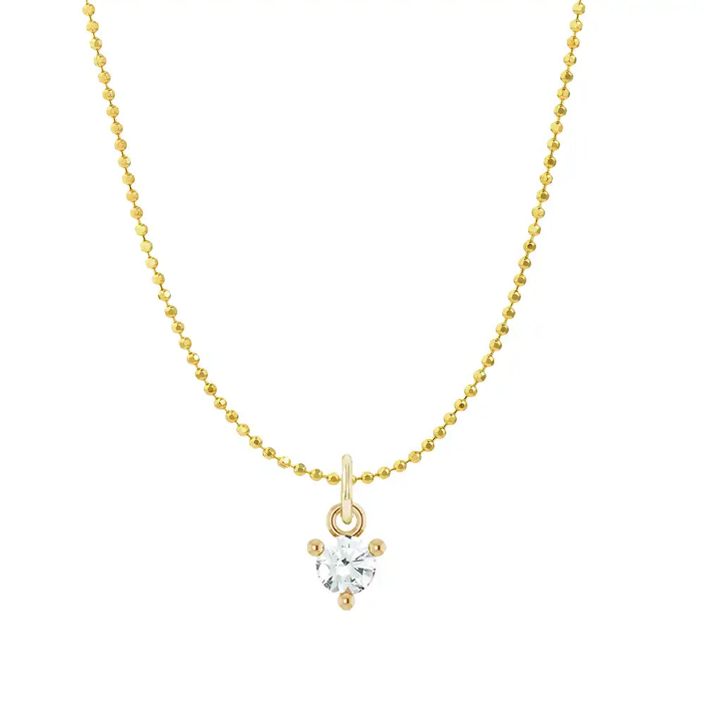 Mini diamond necklace in 14K yellow gold