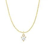 Mini diamond necklace in 14K yellow gold
