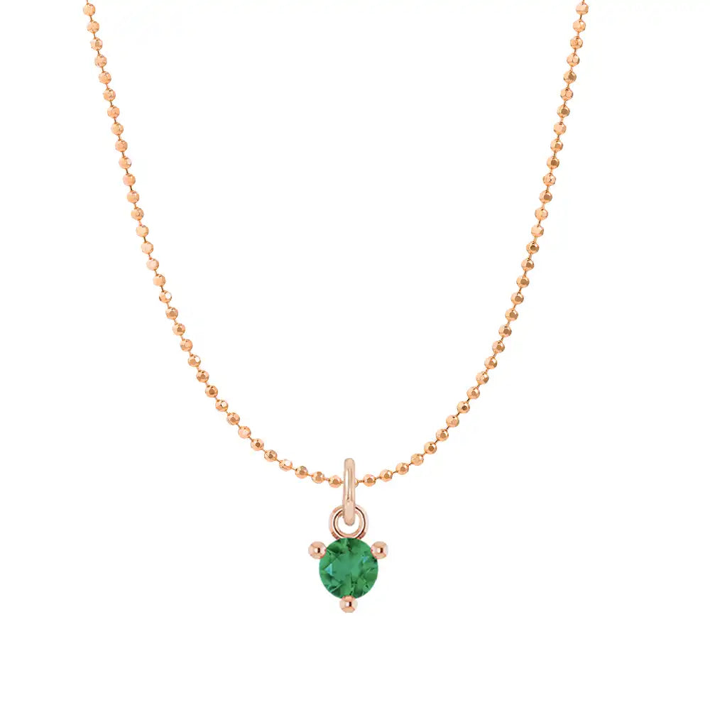 Dainty emerald necklace in 14K rose gold variant--Emerald variant--14K-rose-gold