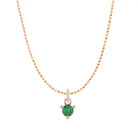 Dainty emerald necklace in 14K rose gold
