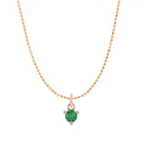 Dainty emerald necklace in 14K rose gold