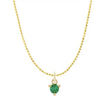 Mini emerald necklace in 14K yellow gold
