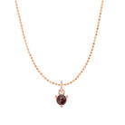 Dainty garnet necklace in 14K rose gold