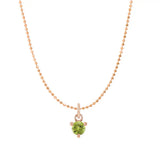 Dainty peridot necklace in 14K rose gold variant--Peridot variant--14K-rose-gold