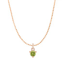 Dainty peridot necklace in 14K rose gold