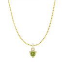 Mini peridot necklace in 14K yellow gold